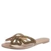 Sophia Webster Pale Pink PVC Madame Crystal Embellished Slide Flats Size 39.5 For Women