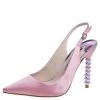 Sophia Webster Pink Satin Tyra Slingback Sandals Size 39 For Women