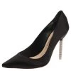 Sophia Webster Black Satin Crystal Embellished Coco Pumps Size 40.5 For Women