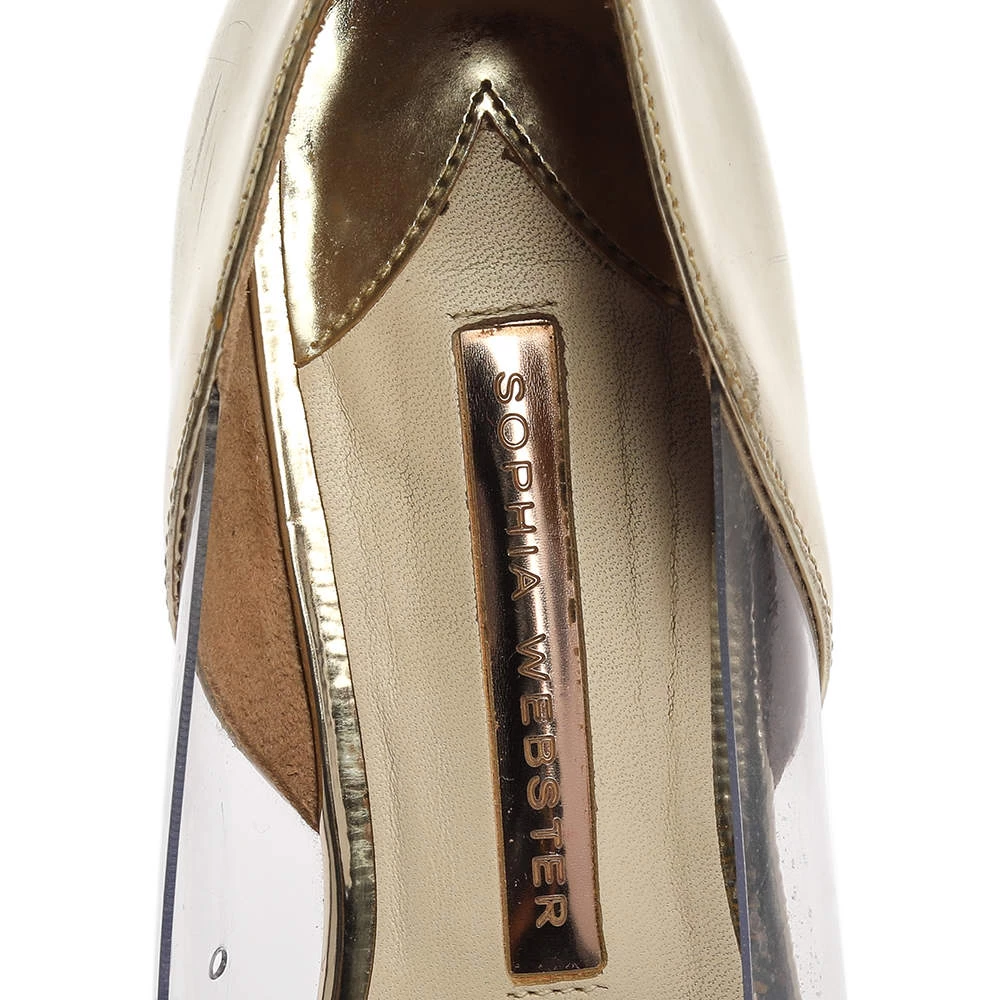 Sophia Webster Silver/Gold Leather And PVC Daria Flats Size 38 For Women - Image 7