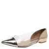 Sophia Webster Silver/Gold Leather And PVC Daria Flats Size 38 For Women