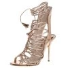 Sophia Webster Metallic Rose Gold Leather Cage Ankle Wrap Sandals Size 39 For Women