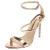 Sophia Webster Rose Gold Leather Rosalind Crystal Heel Sandals Size 39 For Women