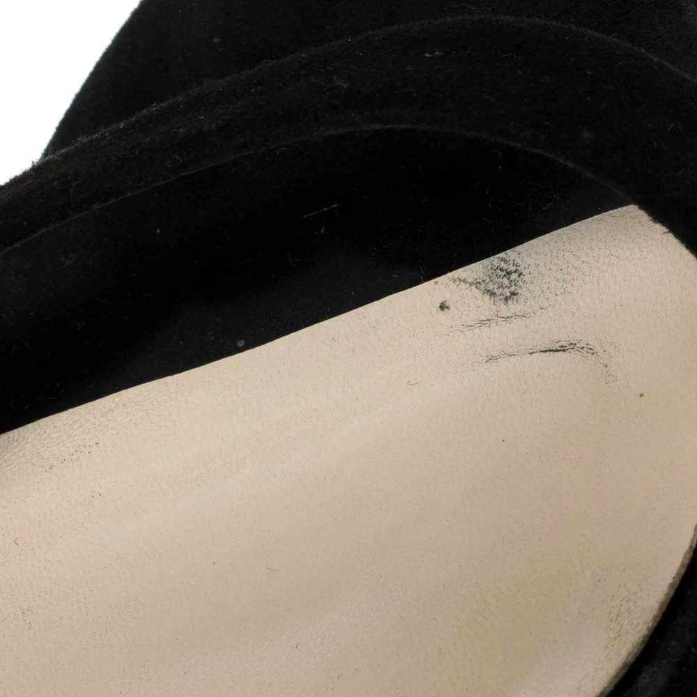 Sophia Webster Black/Rose Gold Suede And Leather Evangeline Open Toe Sandals Size 39 For Women - Image 8