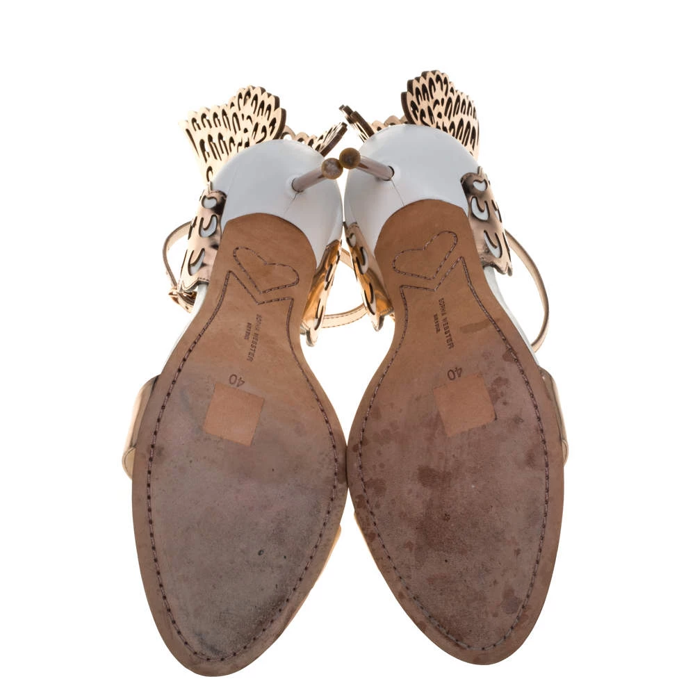 Sophia Webster Gold Leather Evangeline Sandals Size 40 For Women - Image 6