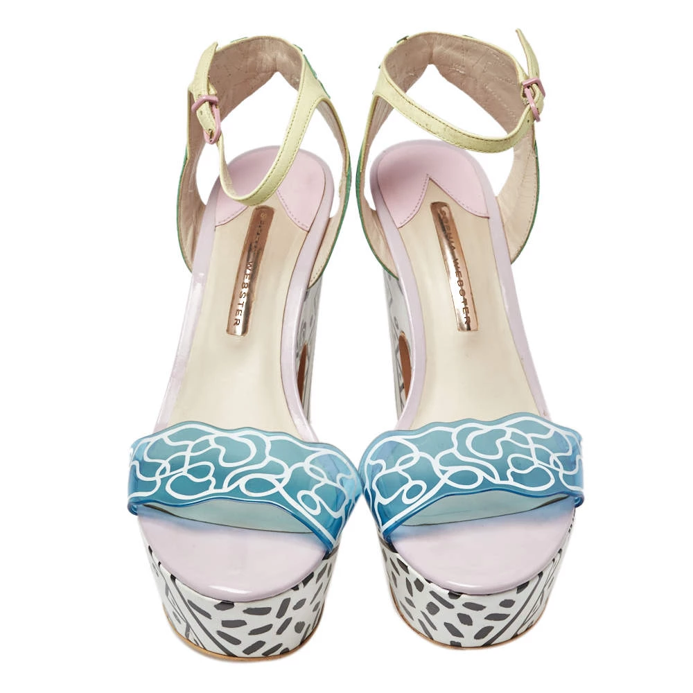 Sophia Webster Multicolor Leather And PVC Jade Malibu Platform Sandals Size 40 For Women - Image 3