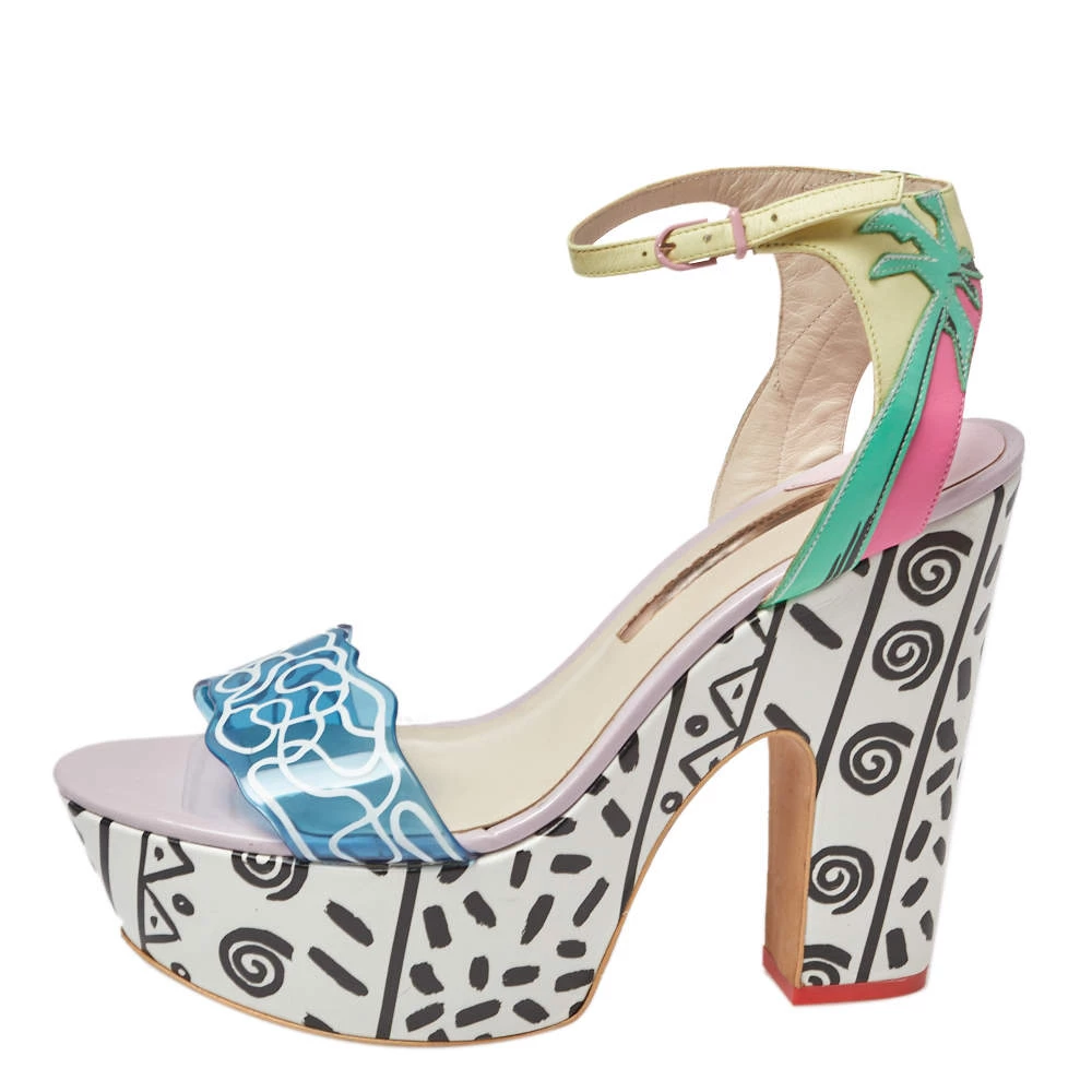 Sophia Webster Multicolor Leather And PVC Jade Malibu Platform Sandals Size 40 For Women - Image 2