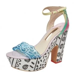 Sophia Webster Multicolor Leather And PVC Jade Malibu Platform Sandals Size 40 For Women