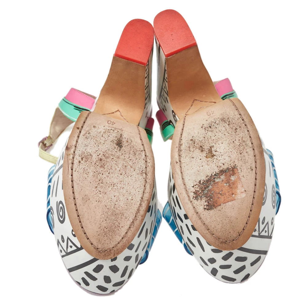 Sophia Webster Multicolor Leather And PVC Jade Malibu Platform Sandals Size 40 For Women - Image 6