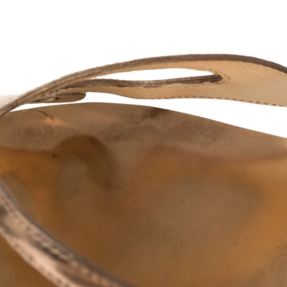 Sophia Webster Metallic Rose Gold Leather And PVC Madame Butterfly Flat Slides Size 37 For Women - Image 8