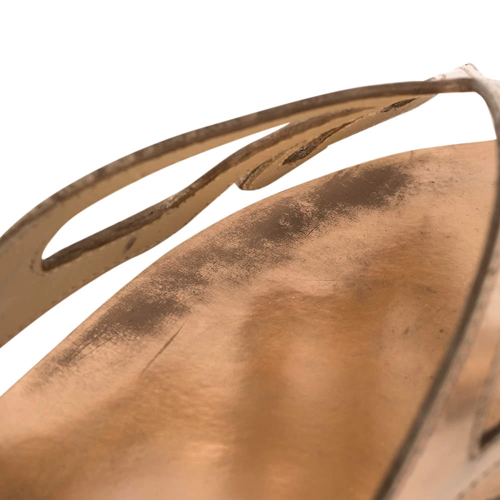 Sophia Webster Metallic Rose Gold Leather And PVC Madame Butterfly Flat Slides Size 37 For Women - Image 9