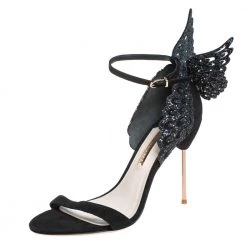 Sophia Webster Black Suede Evangeline Sandals Size 42 For Women