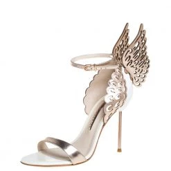 Sophia Webster Gold Patent Leather Evangeline Sandals Size 37 For Women