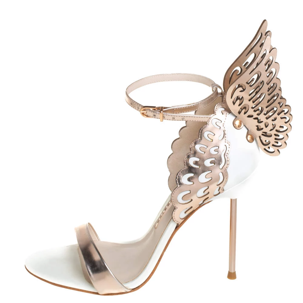 Sophia Webster Gold Patent Leather Evangeline Sandals Size 37 For Women - Image 2