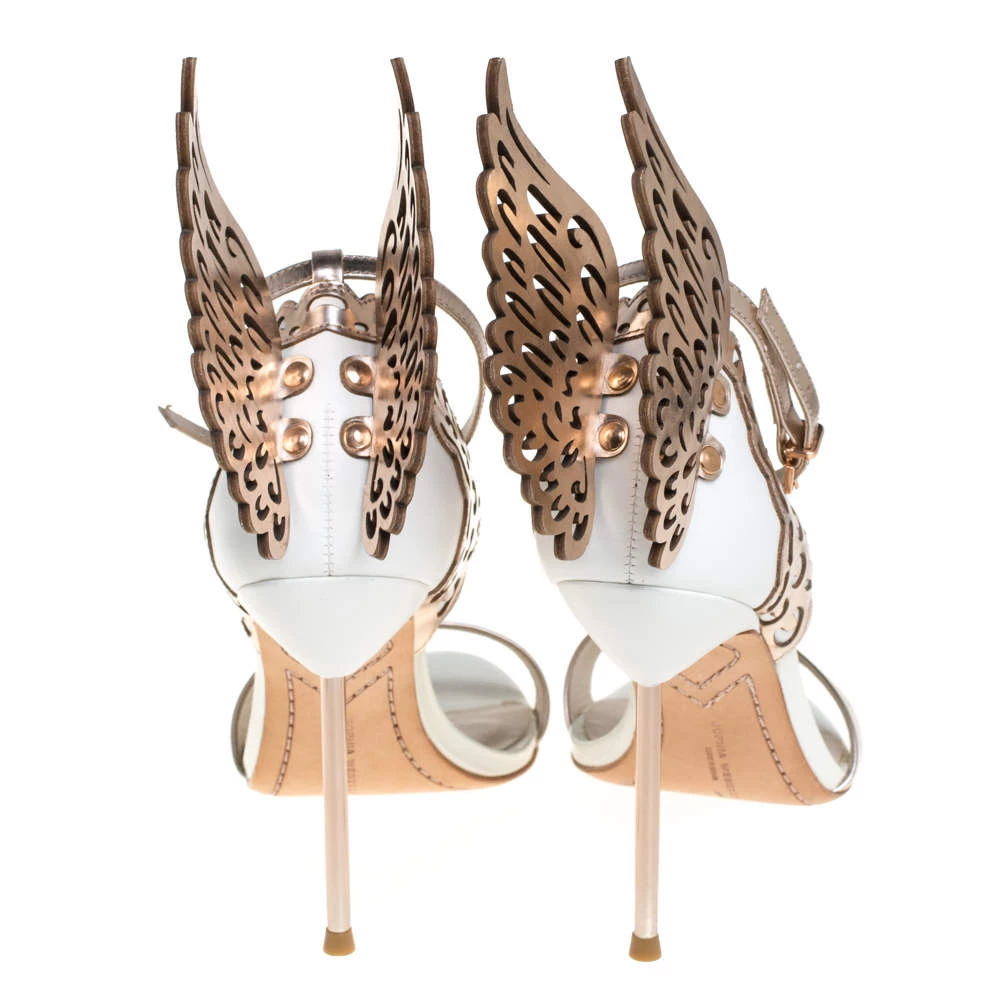 Sophia Webster Gold Patent Leather Evangeline Sandals Size 37 For Women - Image 5