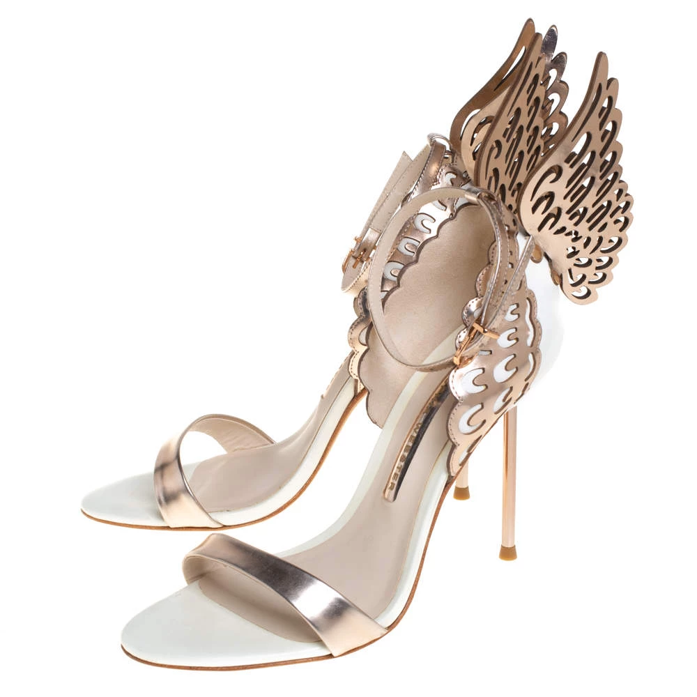 Sophia Webster Gold Patent Leather Evangeline Sandals Size 37 For Women - Image 4