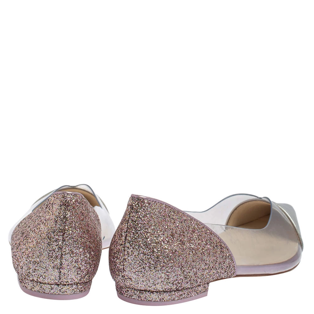 Sophia Webster Silver Leather And PVC Daria Ballerina Flats Size 38 For Women - Image 5