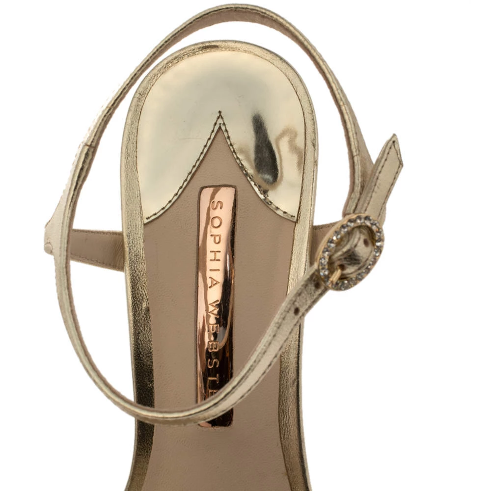 Sophia Webster Gold Leather Natalia Platform Ankle Strap Sandals Size 40 For Women - Image 7