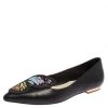 Sophia Webster Black Leather Bibi Butterfly Ballet Flats Size 37 For Women