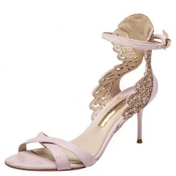 Sophia Webster Pink Leather Ankle Strap Sandals Size 38 For Women