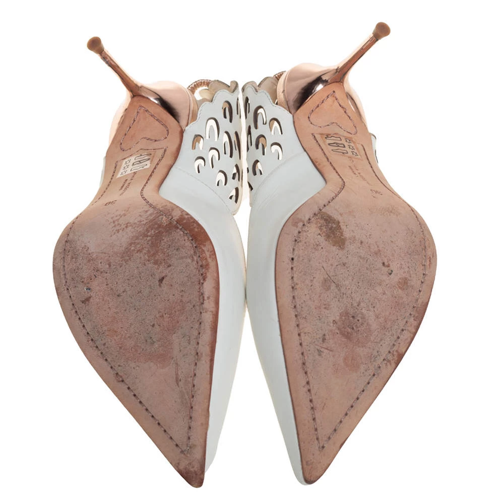 Sophia Webster White Leather Angel Wing Slingback Mules Size 39 For Women - Image 6