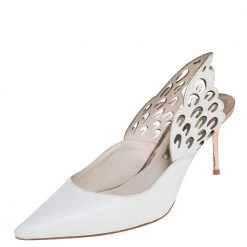 Sophia Webster White Leather Angel Wing Slingback Mules Size 39 For Women