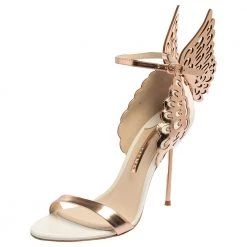 Sophia Webster Off White/Rose Gold Leather Evangeline Sandals Size 39 For Women