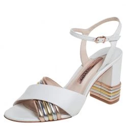 Sophia Webster White Leather Joy Sandals Size 39 For Women