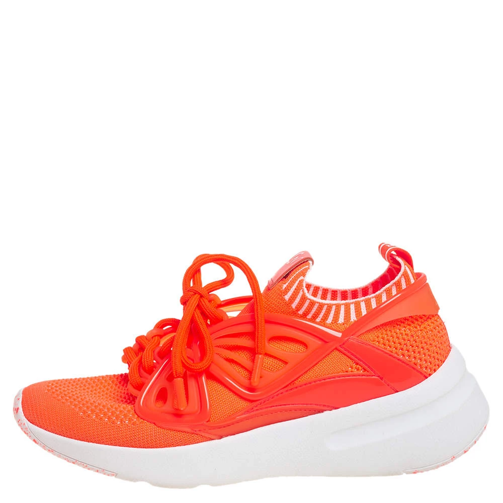 Sophia Webster Orange Knit Fabric Fly By Low Top Sneakers Size 40 For Women - Image 2
