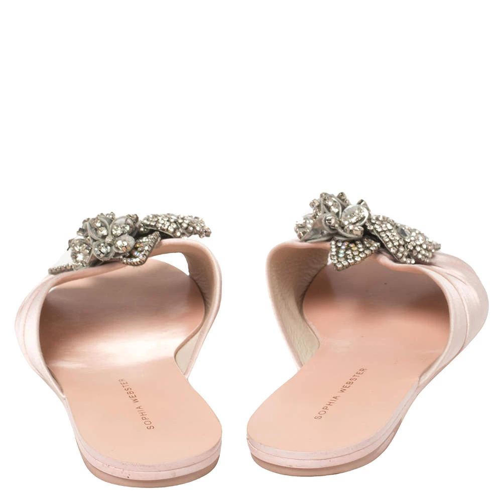Sophia Webster Pink Satin Lilico Flats Size 37.5 For Women - Image 5