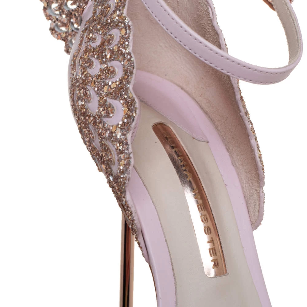 Sophia Webster Pink Leather Evangeline Open Toe Ankle Strap Sandals Size 40 For Women - Image 8