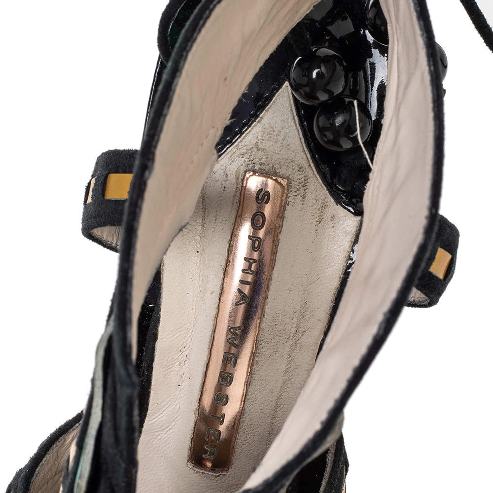 Sophia Webster Multicolor Suede And Patent Leather Riko Cut Out Sandals Size 40 For Women - Image 7