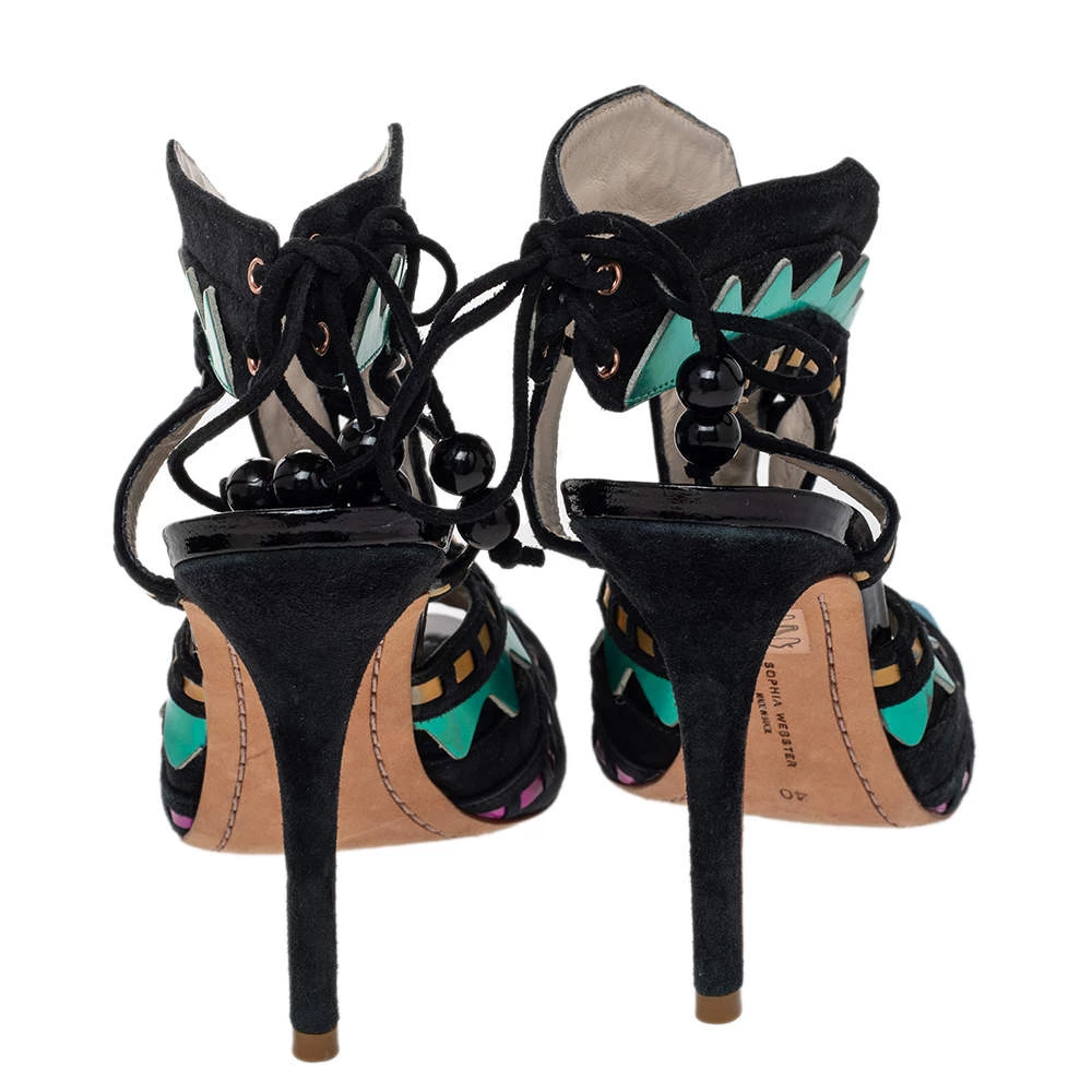 Sophia Webster Multicolor Suede And Patent Leather Riko Cut Out Sandals Size 40 For Women - Image 5