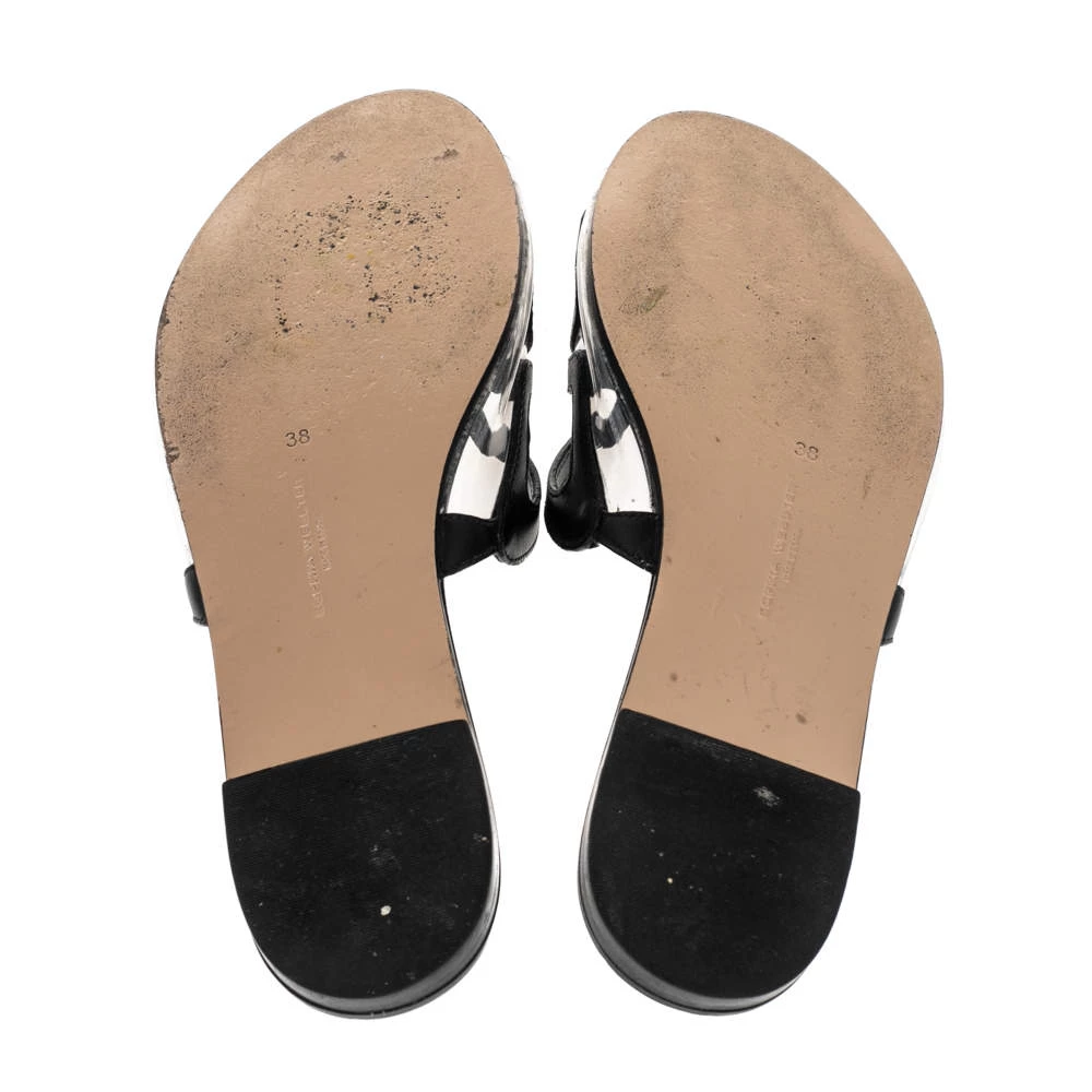 Sophia Webster Black Leather And PVC Madame Butterfly Flat Slides Size 38 For Women - Image 6