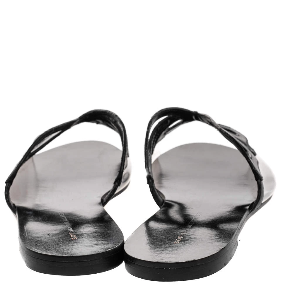 Sophia Webster Black Leather And PVC Madame Butterfly Flat Slides Size 38 For Women - Image 5