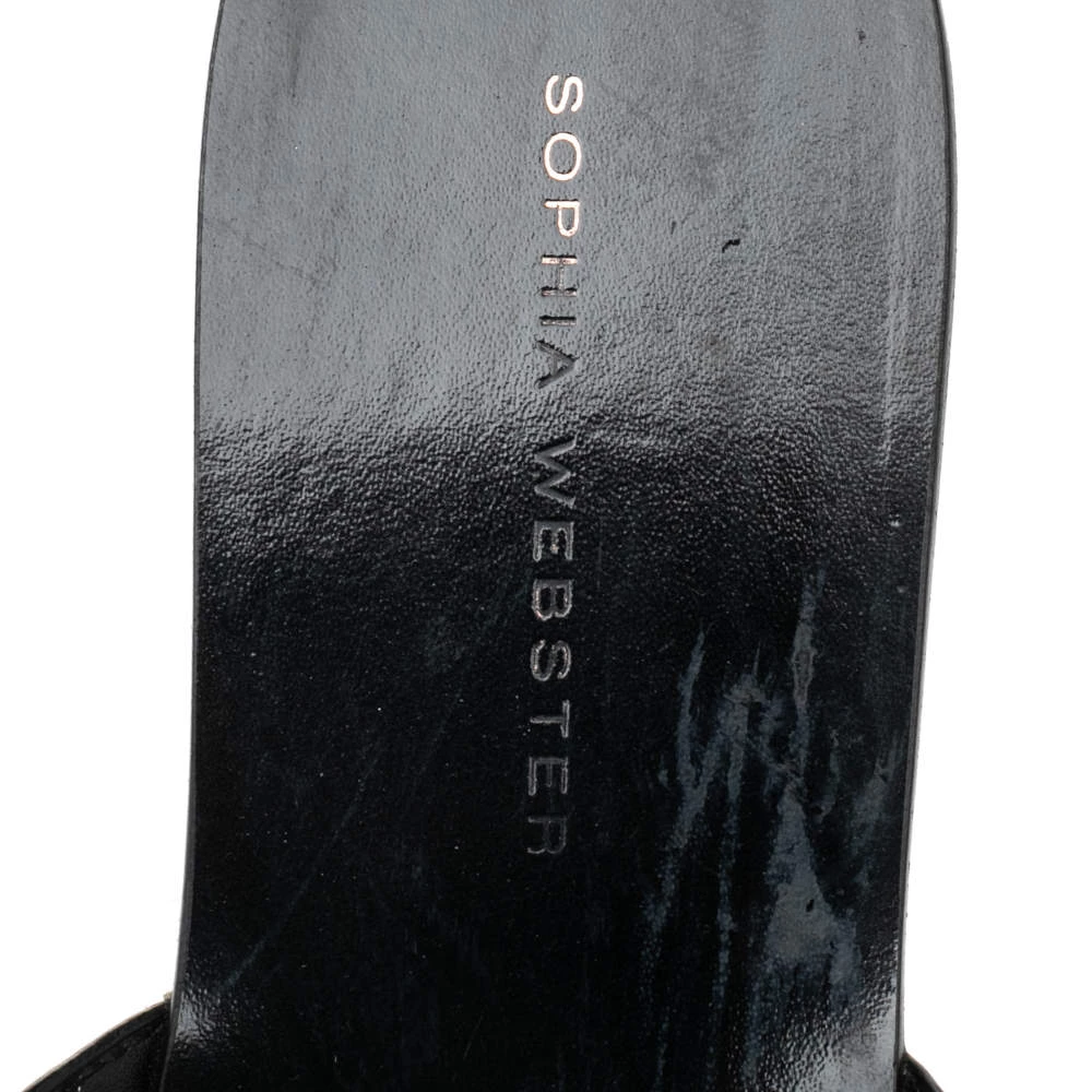 Sophia Webster Black Leather And PVC Madame Butterfly Flat Slides Size 38 For Women - Image 7