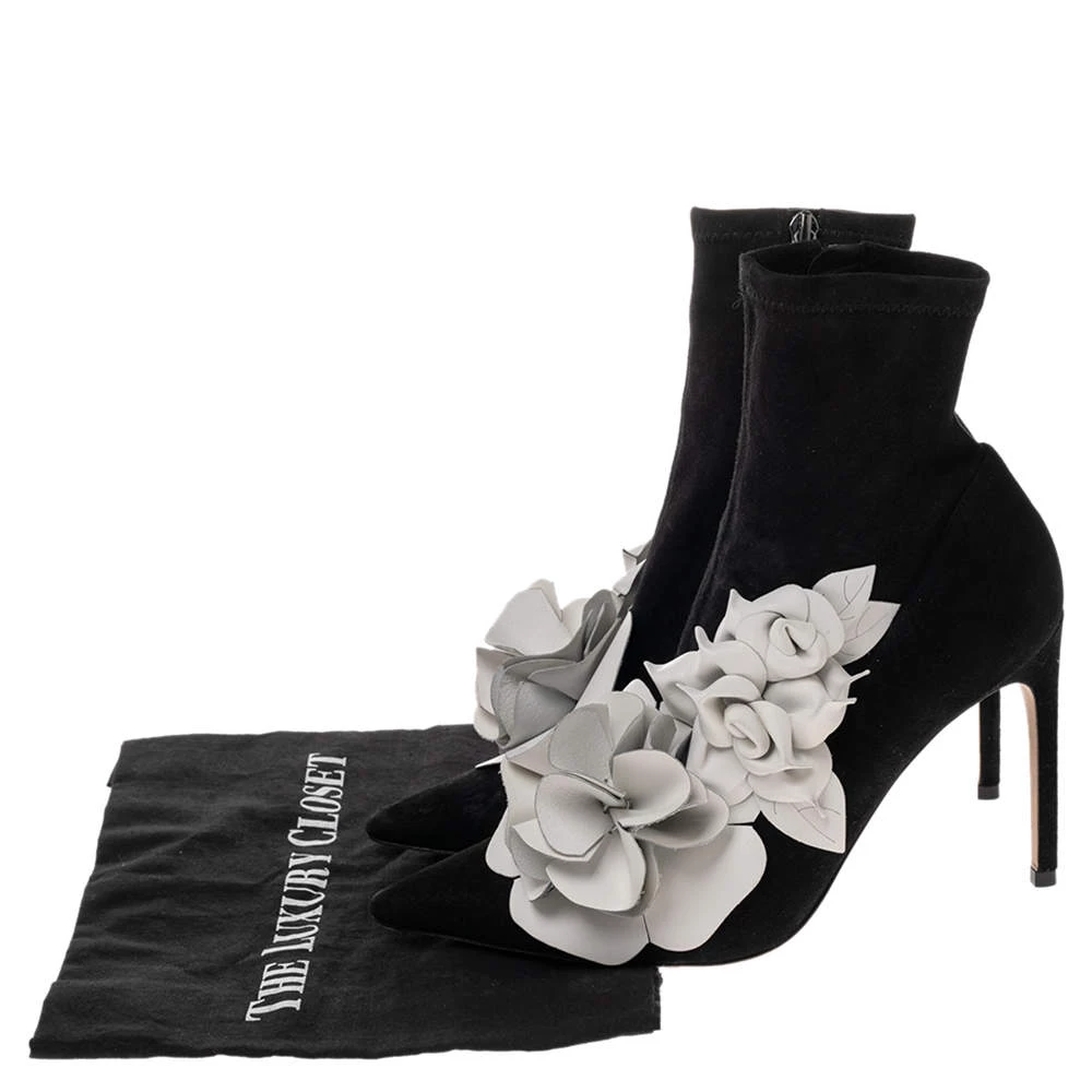 Sophia Webster Black Suede Jumbo Lilico Pointed Toe Ankle Boots Size 40.5 For Women - Image 8
