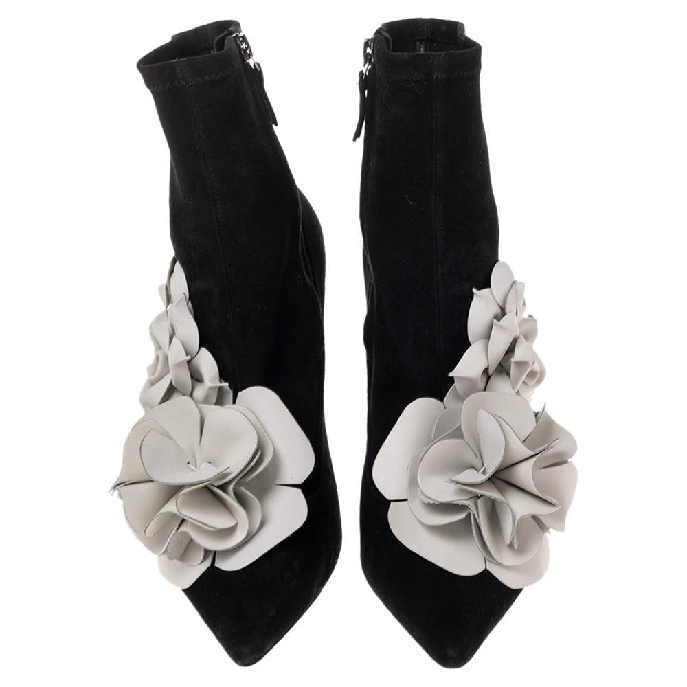 Sophia Webster Black Suede Jumbo Lilico Pointed Toe Ankle Boots Size 40.5 For Women - Image 3