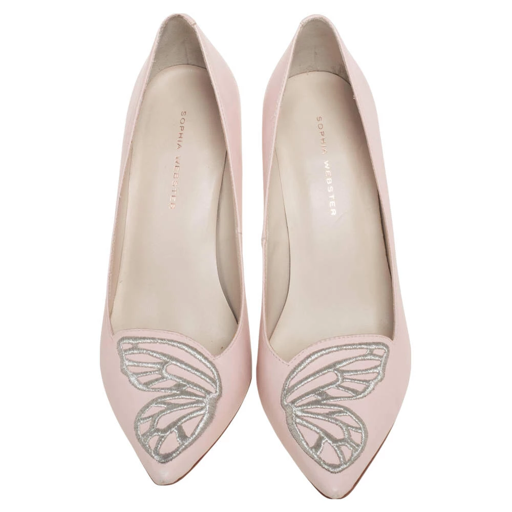 Sophia Webster Pink Leather Bibi Butterfly Pointed Toe Pumps Size 38 For Women - Image 3