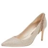 Sophia Webster Metallic Gold Glitter Giovanna Pointed Toe Pumps Size 37.5 For Women