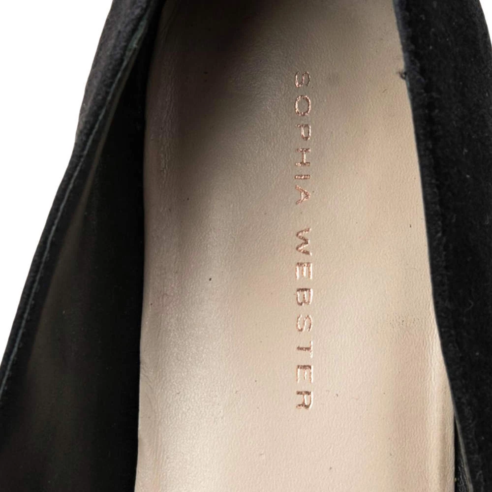 Sophia Webster Black Suede Bibi Butterfly Pointed Toe Ballet Flats Size 38.5 For Women - Image 7