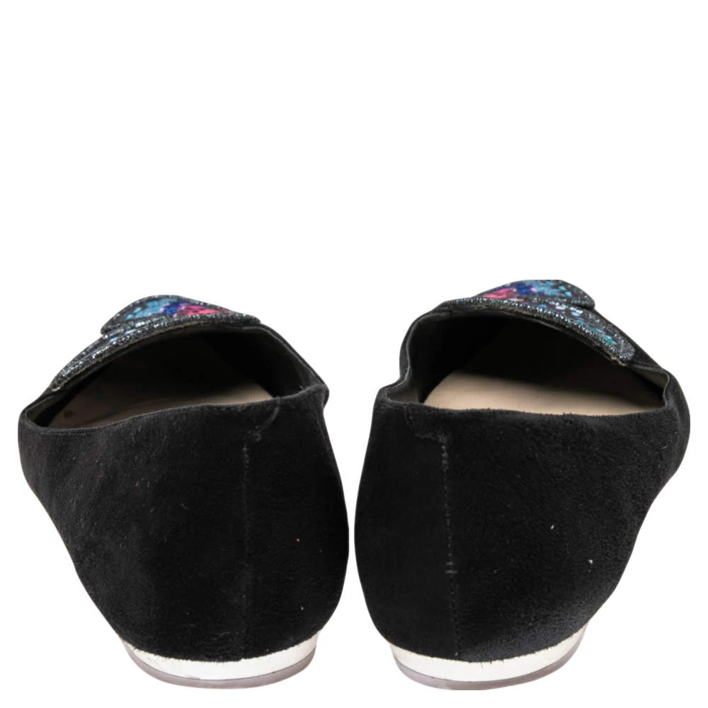Sophia Webster Black Suede Bibi Butterfly Pointed Toe Ballet Flats Size 38.5 For Women - Image 5