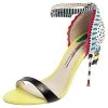 Sophia Webster Multicolor Leather Solange Tassel Fringe Embellished Ankle Strap Sandals Size 39.5 For Women