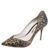 Sophia Webster Multicolor Holographic Leopard Print PVC Izzy Pumps Size 38 For Women