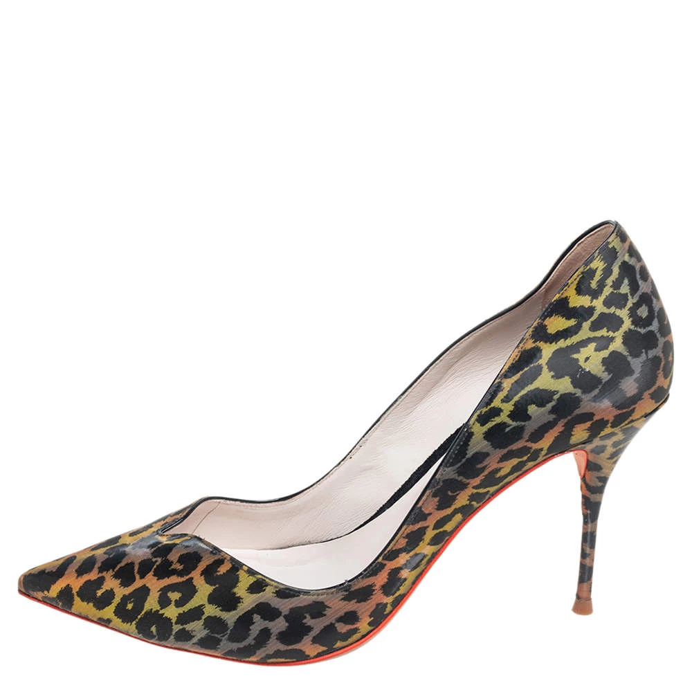 Sophia Webster Multicolor Holographic Leopard Print PVC Izzy Pumps Size 38 For Women - Image 2