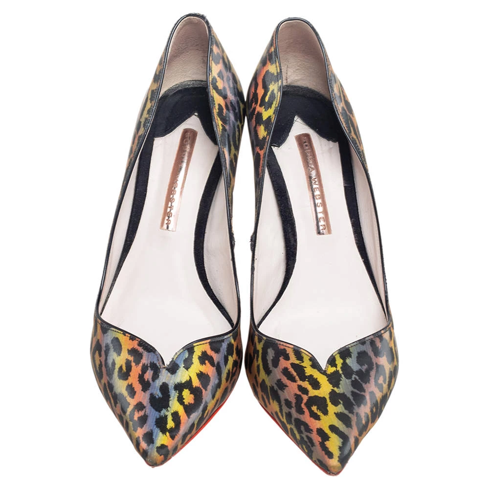Sophia Webster Multicolor Holographic Leopard Print PVC Izzy Pumps Size 38 For Women - Image 3
