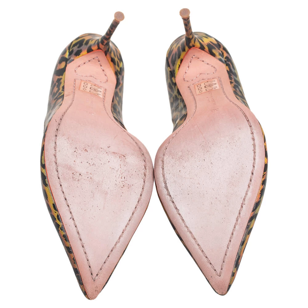 Sophia Webster Multicolor Holographic Leopard Print PVC Izzy Pumps Size 38 For Women - Image 6