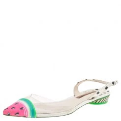 Sophia Webster Multicolor Leather And Fabric Daria Watermelon Slingback Sandals Size 40.5 For Women