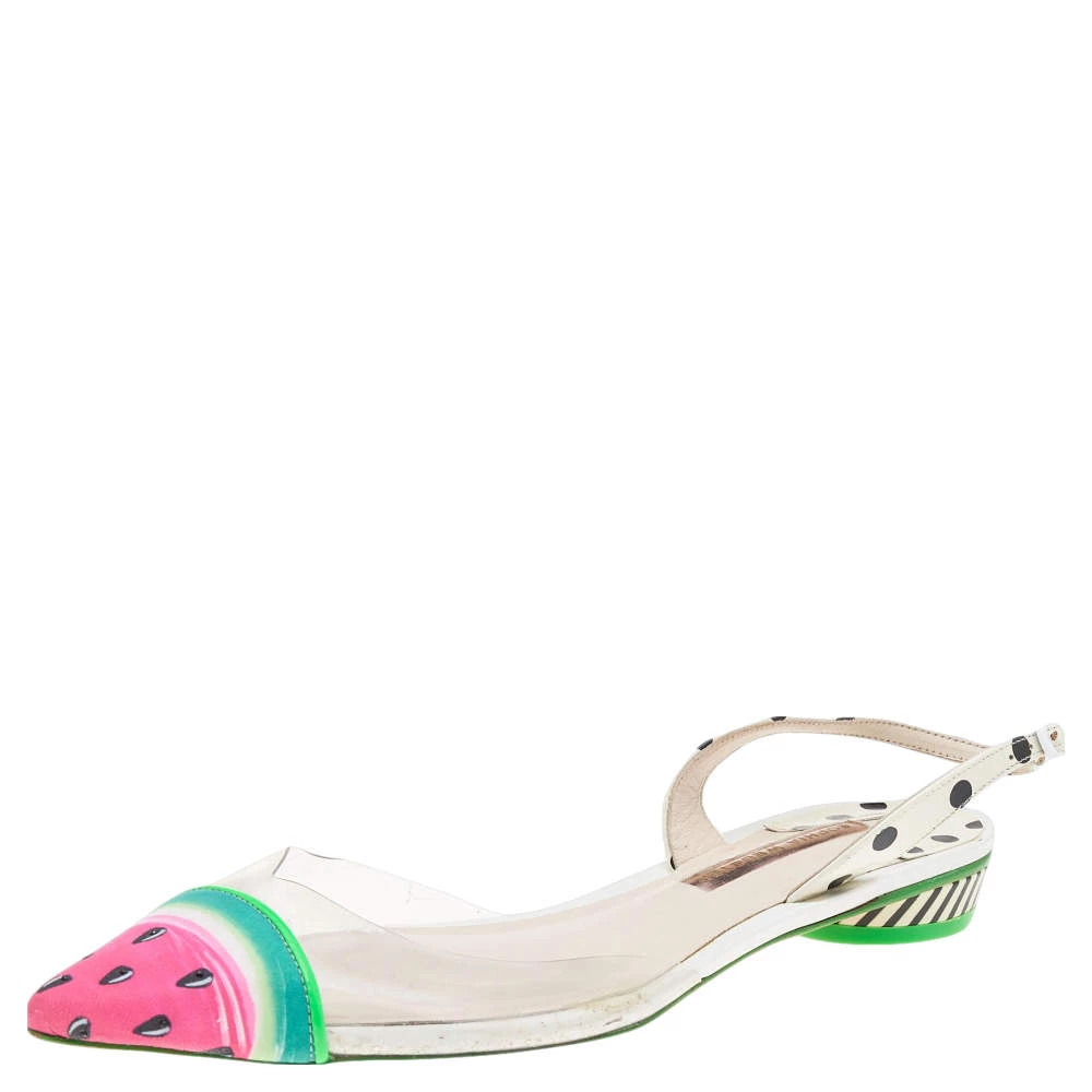 Sophia Webster Multicolor Leather And Fabric Daria Watermelon Slingback Sandals Size 40.5 For Women