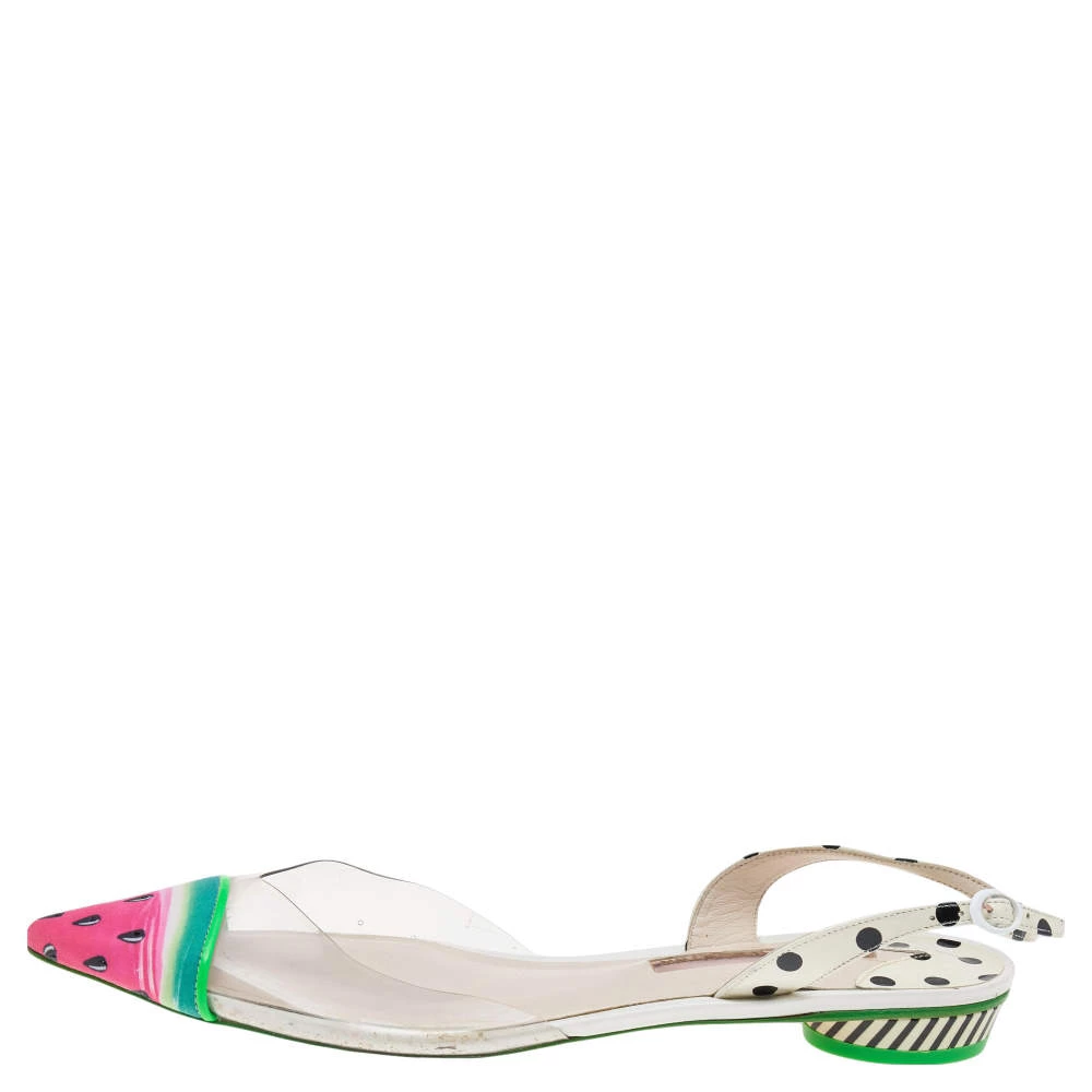 Sophia Webster Multicolor Leather And Fabric Daria Watermelon Slingback Sandals Size 40.5 For Women - Image 2